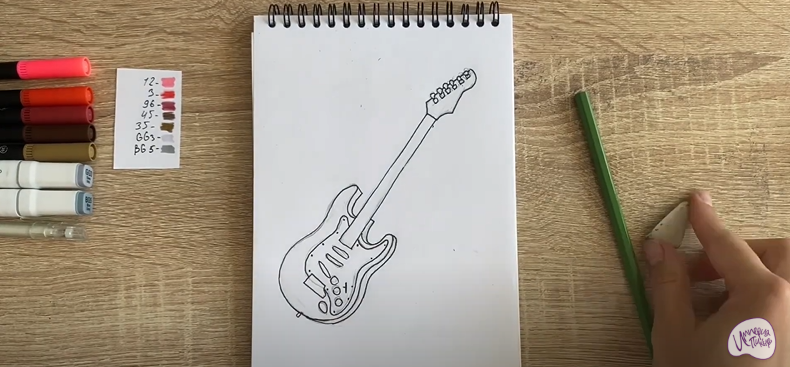 Рисуем Электрогитара