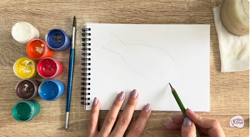 Рисуем Рыба-попугай