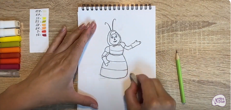 Рисуем Баба Капа из "Лунтика"