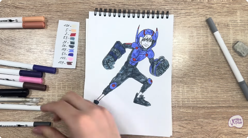 Рисуем Хиро Хамада из "Город Героев"