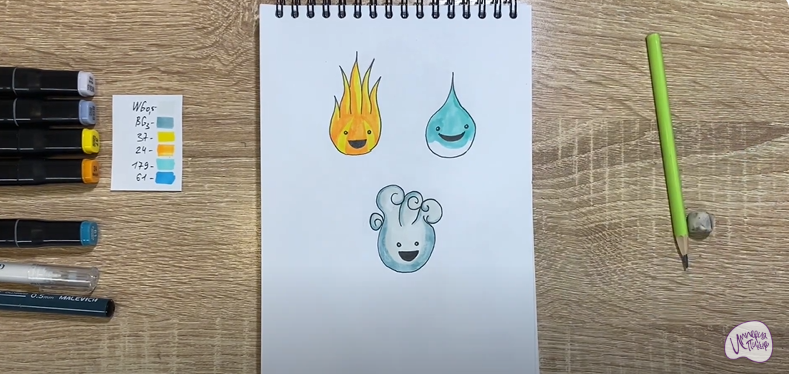 Рисуем Огонь-вода-воздух