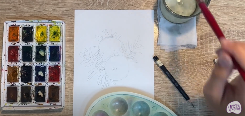 Рисуем Водяника чёрная