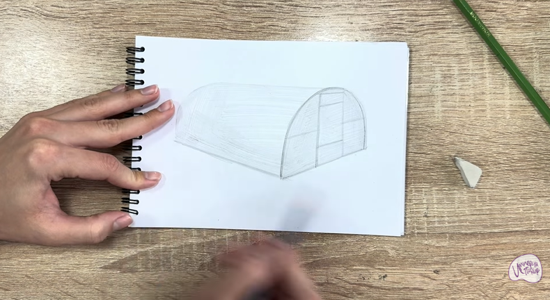 Рисуем Теплица из поликарбоната