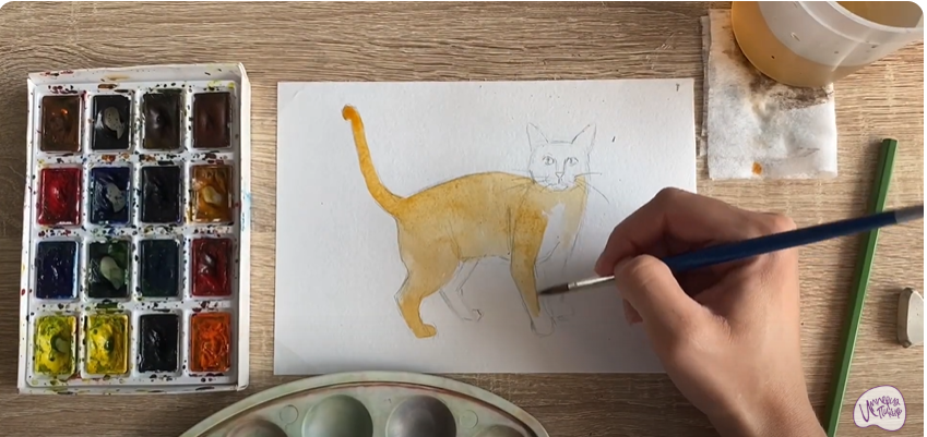 Рисуем Бенгальская кошка