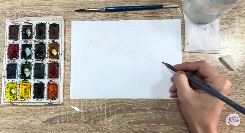 Рисуем Волчья ягода