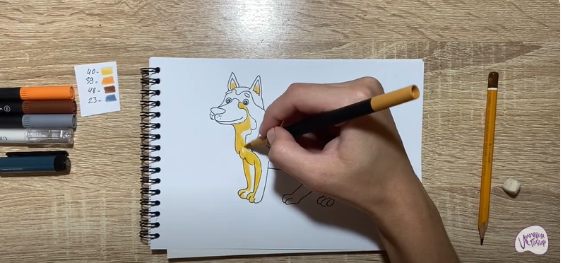 Рисуем Мультяшная овчарка