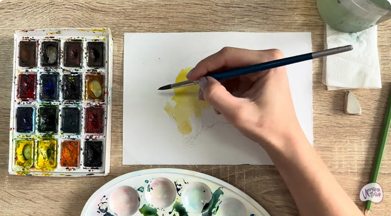 Рисуем Рамария жёлтая