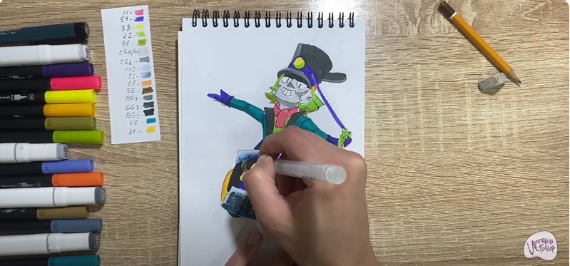 Рисуем Чак из Brawl Stars