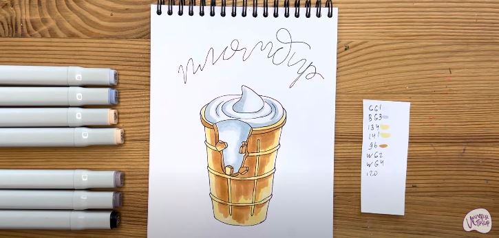 Рисуем Мороженое пломбир