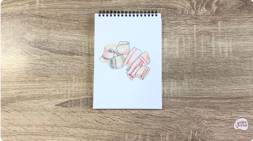 Рисуем Строганина из рыбы