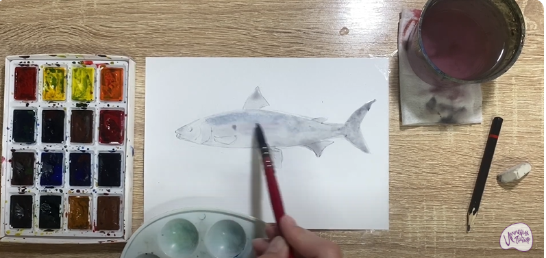 Рисуем Байкальский омуль