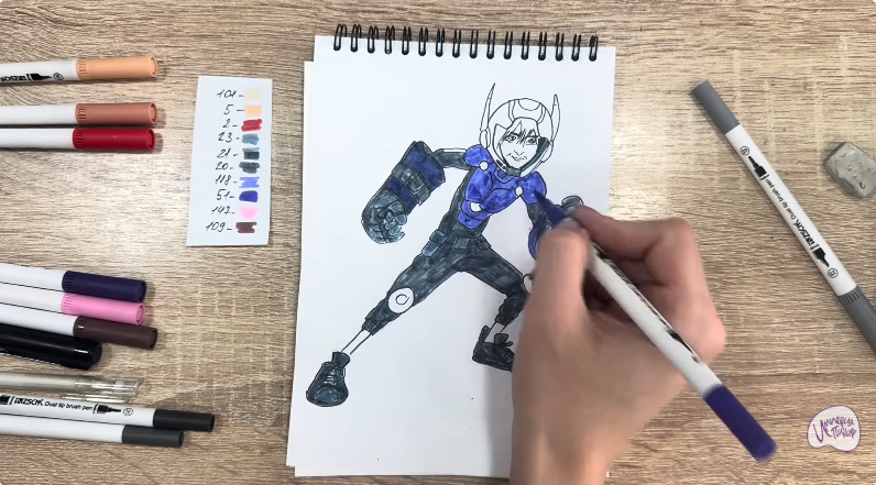 Рисуем Хиро Хамада из "Город Героев"