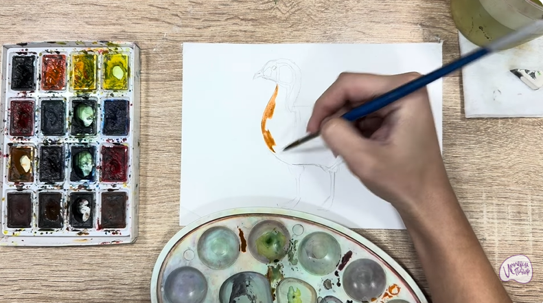 Рисуем Краснозобая казарка