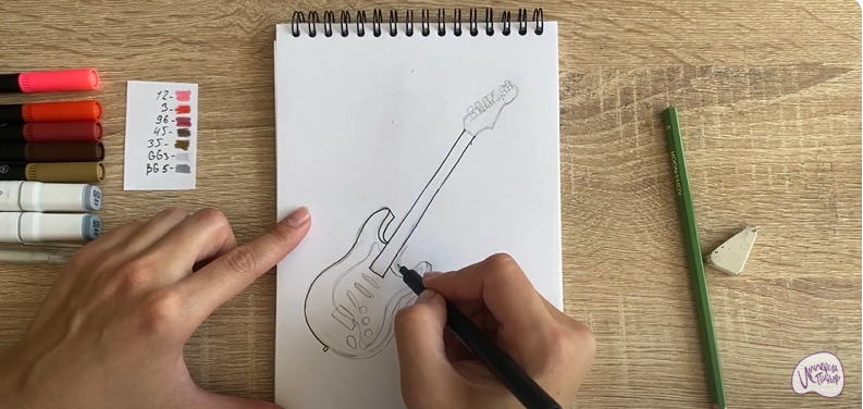 Рисуем Электрогитара