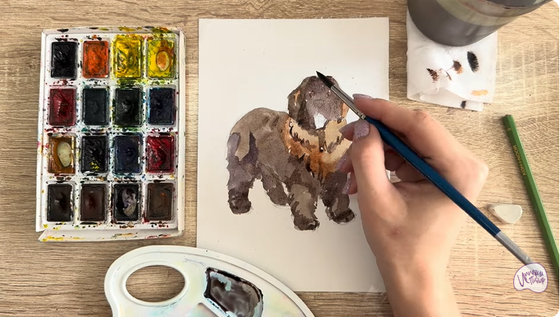 Рисуем Собака породы Ньюфаундленд