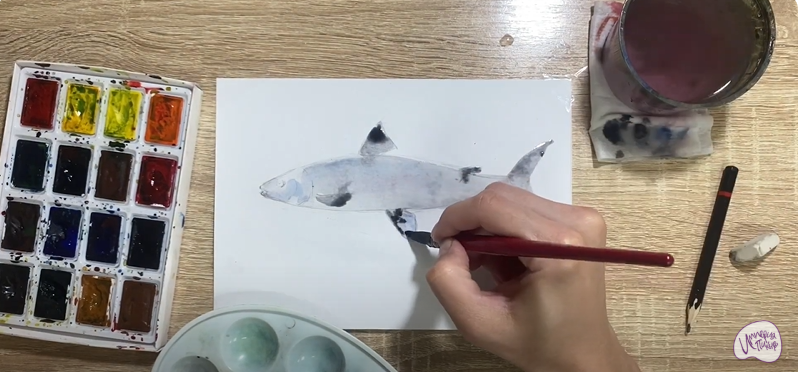 Рисуем Байкальский омуль