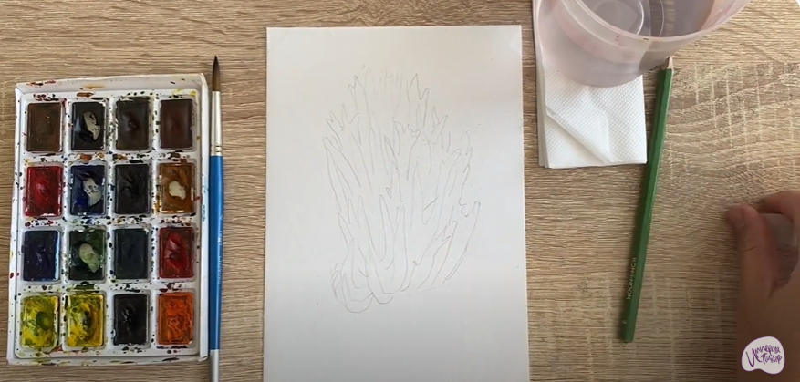 Рисуем Рогатик жёлтый