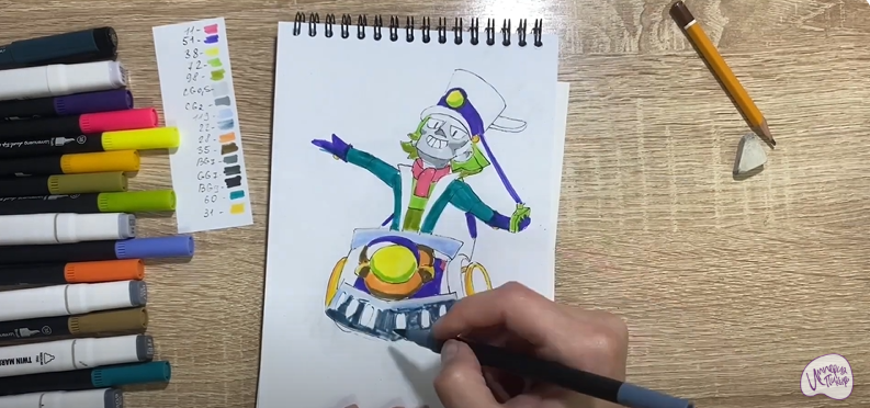 Рисуем Чак из Brawl Stars