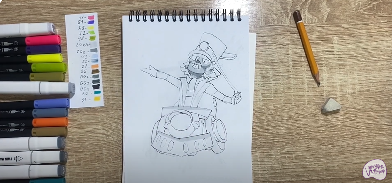 Рисуем Чак из Brawl Stars