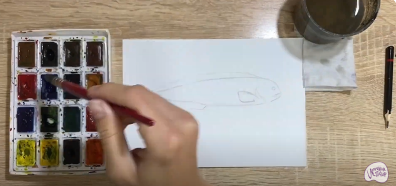 Рисуем Зубатка пёстрая