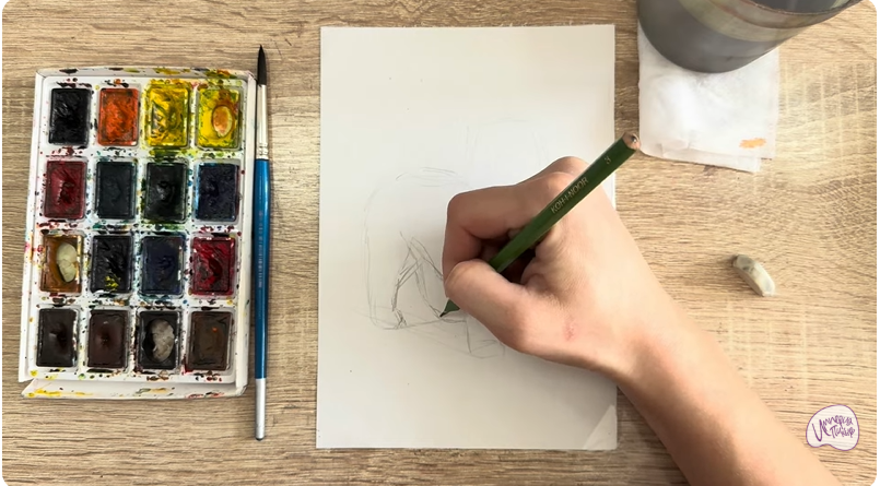 Рисуем Собака породы Ньюфаундленд