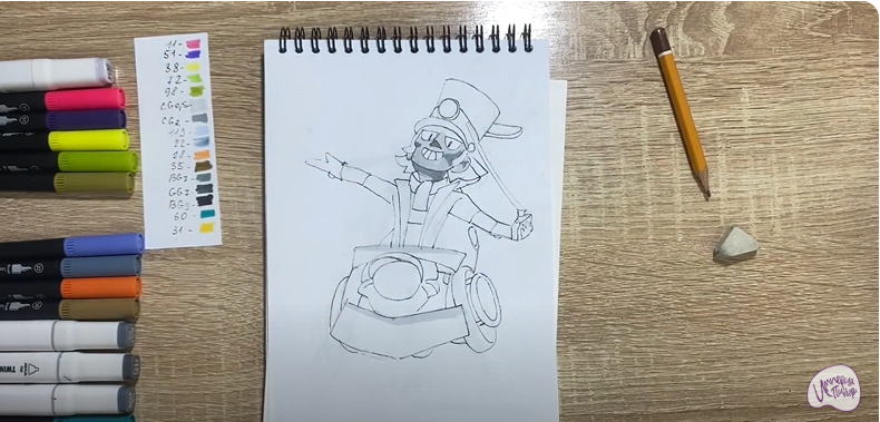 Рисуем Чак из Brawl Stars