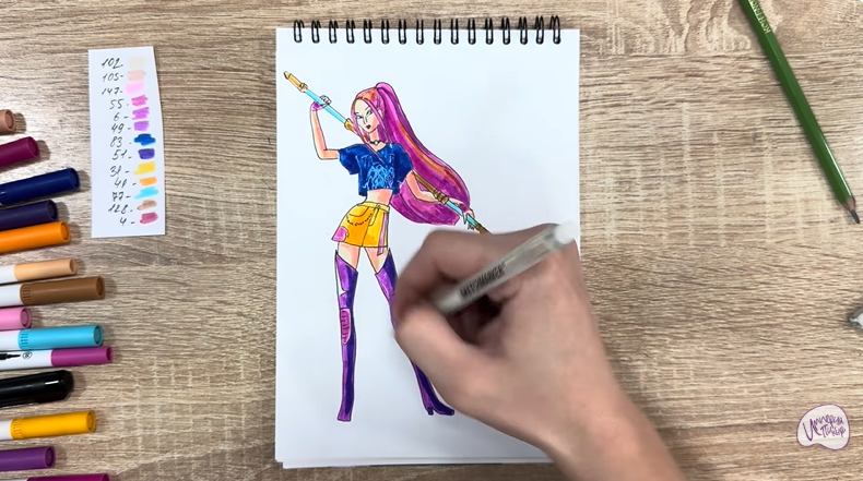 Рисуем Мира из "Кейпоп-охотницы на демонов"