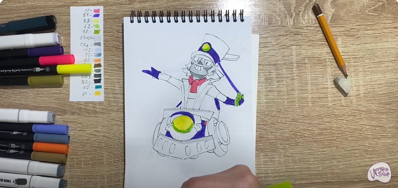 Рисуем Чак из Brawl Stars