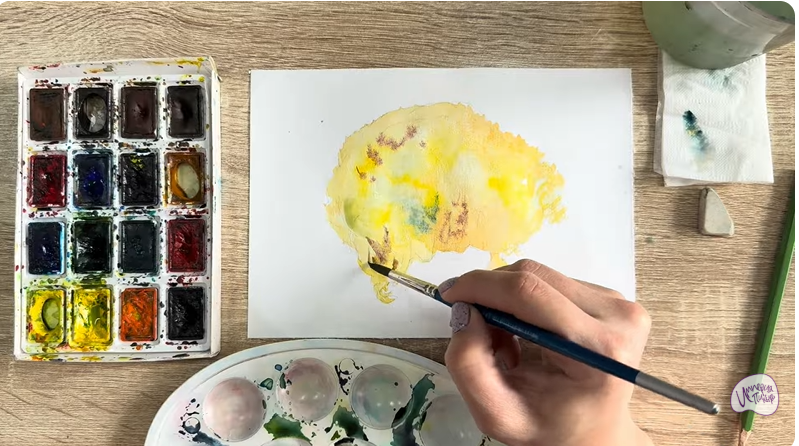 Рисуем Рамария жёлтая