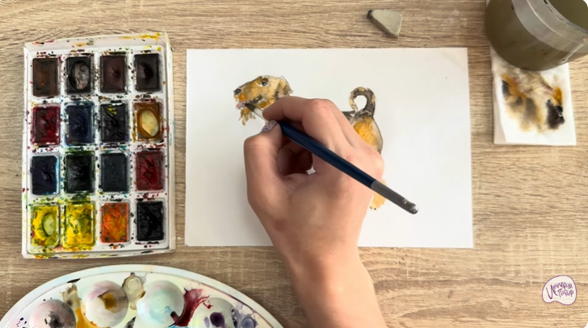 Рисуем Собака породы Эрдельтерьер