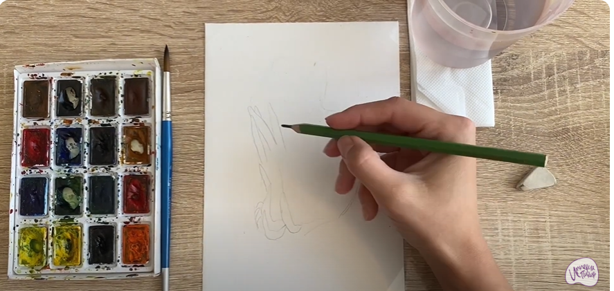 Рисуем Рогатик жёлтый