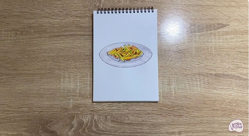 Рисуем Жаренная картошка