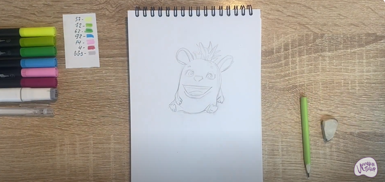 Рисуем Пиля из "Монсики"