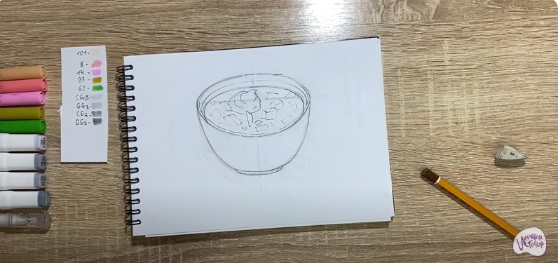 Рисуем Окрошка