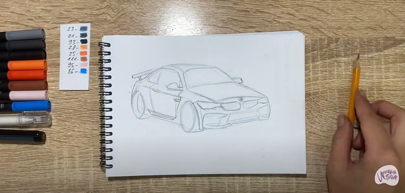 Рисуем Машина марки "БМВ"