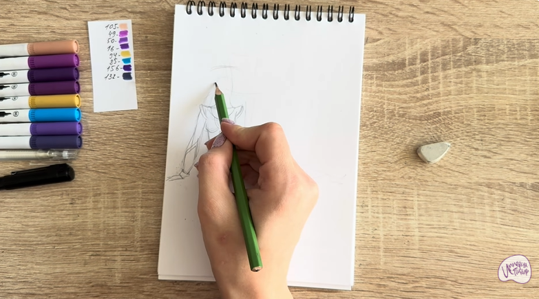 Рисуем Шамаханская Царица из "Три богатыря"