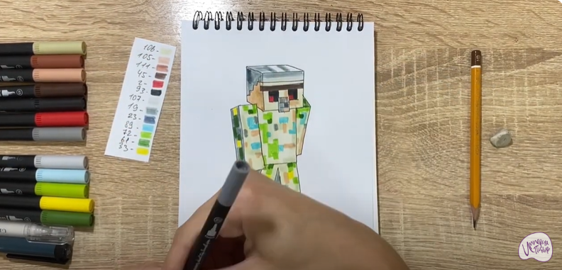 Рисуем Голем из "Minecraft"