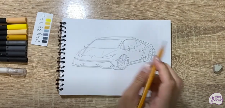 Рисуем Машина марки "Lamborghini"