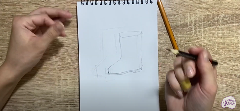 Рисуем Резиновые сапоги