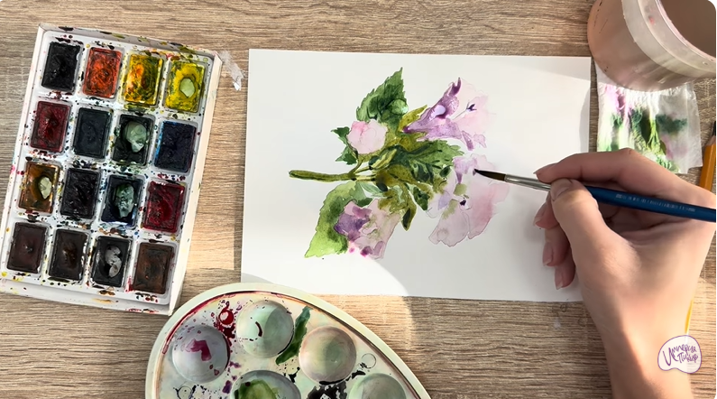 Рисуем Алтей лекарственный