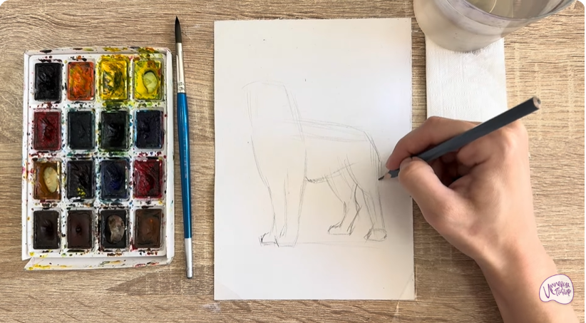 Рисуем Собака породы Бернский зенненхунд