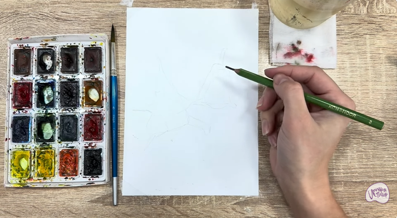 Рисуем Водяной орех