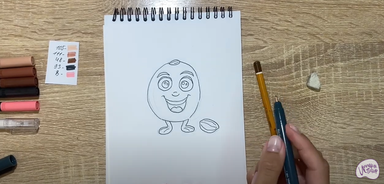 Рисуем Кавайный орех