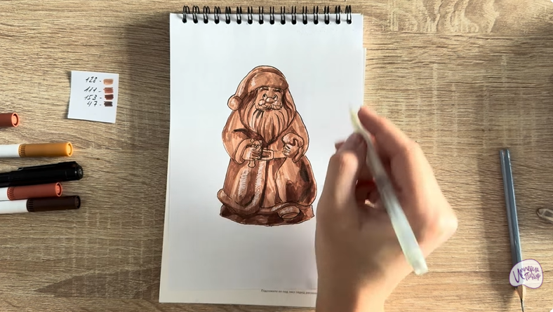 Рисуем Шоколадный Дед Мороз