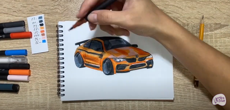 Рисуем Машина марки "БМВ"