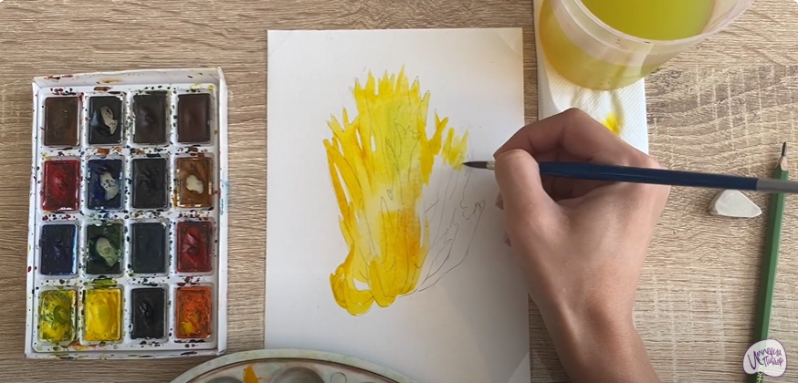 Рисуем Рогатик жёлтый