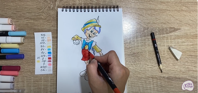 Рисуем Пиноккио