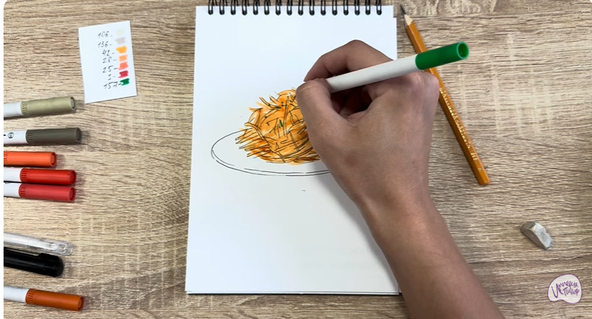 Рисуем Морковь по-корейски