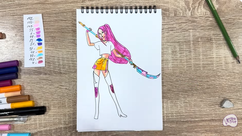 Рисуем Мира из "Кейпоп-охотницы на демонов"