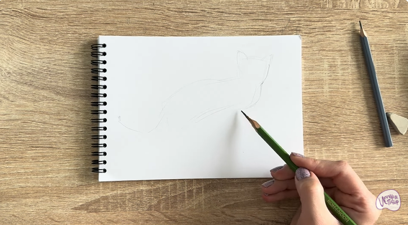 Рисуем Бомбейская кошка